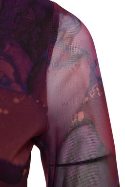 TRENDYOLMILLA Mavi Bask?l? Tul Fitted/Vucuda Oturan Esnek Mini Orme Elbise TWOAW24EL00135 фото 17