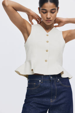 Chaleco con escote de pico y peplum - H&m фото 4