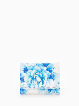 Кошелёк женский на кнопке, 10.5?2.5?8.5 см, с цветочным принтом, разноцветный