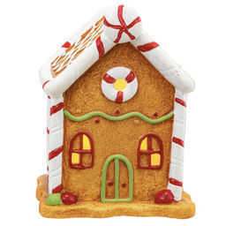 Фигурка декоративная с подсветкой "Домик пряничный", L10,5 W8,5 H14,5 см, (2хLR44), 2в.