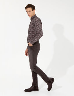Kahverengi Slim Fit Jean Pantolon