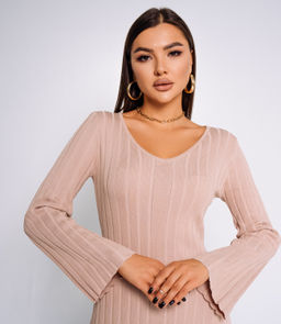 Платье #КТ2847, бежевый