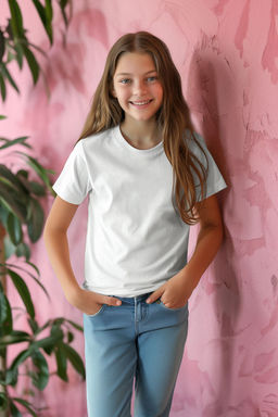 Beyaz-Pembe 2li K?z Cocuk Pamuklu Basic Regular Kal?p K?sa Kol Orme T-Shirt TKDSS24TS00021 - Trendyolmilla фото 2