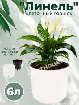 Горшок цв. Линель 6л двойной (белый) М8704 - Альтернатива фото 9