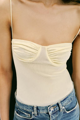 BODY TUL FRUNCES / Amarillo - Zara фото 4