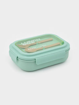 Ланч-бокс , 3 отделения, вилка и ложка, размер 22х16х6,5 см, цвет ментоловый