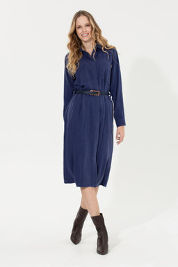 Женское синее тканое платье Неожиданная скидка в корзине - U.s. polo assn фото 10