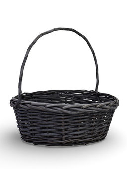 Корзина плетёная для хранения Prut, с ручкой, ива, серая, набор 3 шт., Greengo