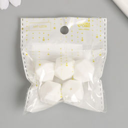 Цена за 5 шт. Бусина силикон Многогранник ярко-белая d=1,7 см - Арт узор фото 4