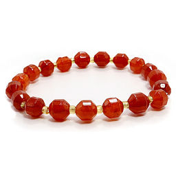 Браслет из камня 8мм с огранкой Сердолик помогает находить людям свою половинку и дарует счастье