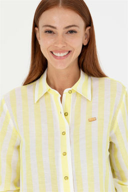 Женская неоново-желтая рубашка с длинным рукавом Неожиданная скидка в корзине - U.s. polo assn фото 2