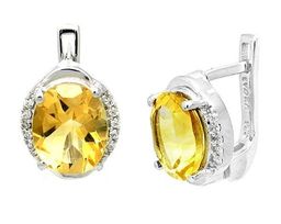 Серьги из серебра цитрин, Лилиан