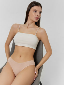 Цена за 2 штуки! Трусы бразилиана женские бежевые