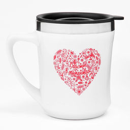 Термокружка, 350 мл, Счастье в моментах, сохраняет тепло 3 ч, белая