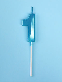 Цена за 2 шт. Свеча в торт на шпажке «Грань», цифра 1, голубая, 5 см