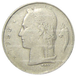 Монета 1 франк 1955 года Бельгия  Надпись на французском (BELGIQUE)