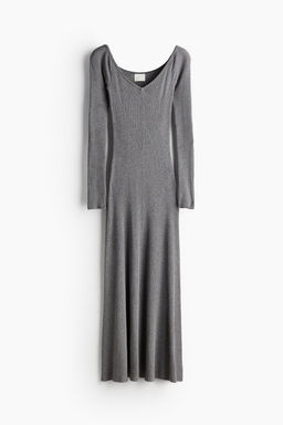 Vestido off-the-shoulder en punto de canale - H&m фото 4