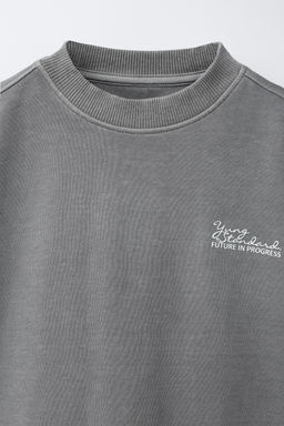 CAMISETA INTERLOCK GARMENT DYE / Gris - Zara фото 3