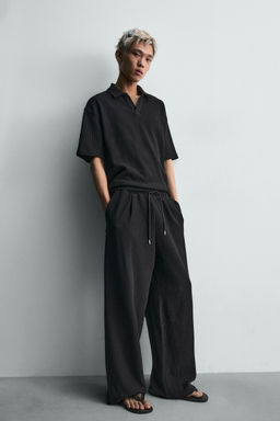 PANTAL?N RELAXED FIT OTOM?N PLIEGUES / Negro - Zara фото 6