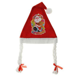 Колпак новогодний Дед Мороз с косичками, 40х27 см, микс - Зимнее волшебство фото 10