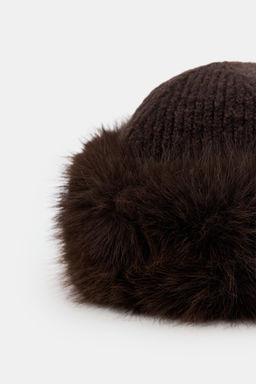 FAUX FUR KNIT BEANIE - Zara фото 3