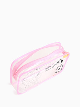 Косметичка на молнии для бассейна, с принтом, прозрачная, розовая