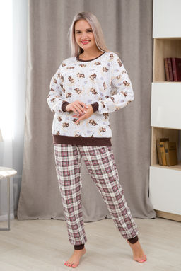 Пижама женская из джемпера и брюк из футера Олененок бычок