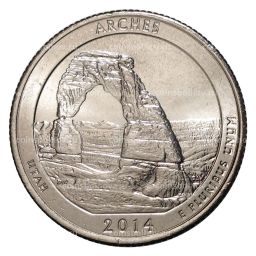 25 центов 2014 года №23 Национальный парк Арки D