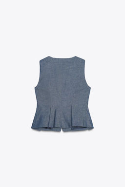 PEPLUM WAISTCOAT WITH LINEN - Zara фото 9