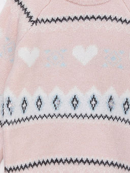 Bisiklet Yaka Desenli Uzun Kollu K?z ?ocuk Triko Kazak - Waikiki фото 3