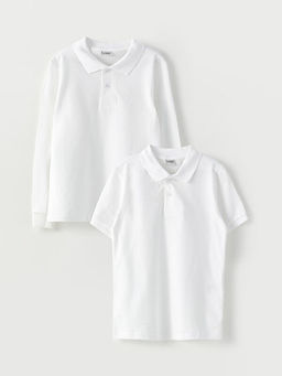 Polo Yaka Basic Pamuklu Erkek ?ocuk Ti??rt 2li