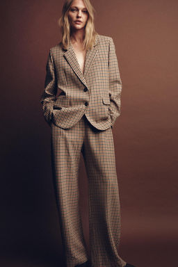 ZW COLLECTION CHECK STRAIGHT BLAZER