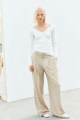 Top en punto de canale con escote en V - H&m фото 2
