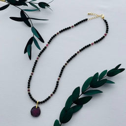 Колье из черного Турмалина и Рубина