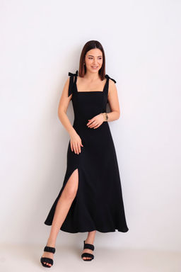 Martichelli Платье на завязывающихся лямках чёрное фото 3