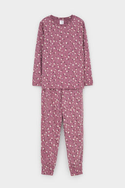 К 1561/темная орхидея,цветочный танец пижама дет