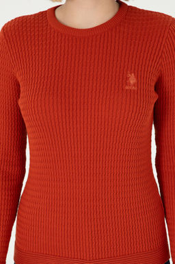 Женский базовый свитер кирпичного цвета Неожиданная скидка в корзине - U.s. polo assn фото 6