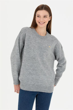 Женский серый меланжевый свитер