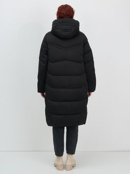 Пальто зимнее Visdeer 7702Ch женское утепленное 240 г/м² черное  фото 4