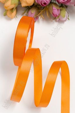 Цена за 5 шт Лента атласная 1,5 см*25 ярд (SF-1359) оранжевый №025