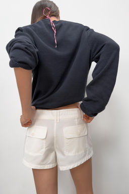 SHORTS BOLSILLOS CORDONES / Blanco - Zara фото 7