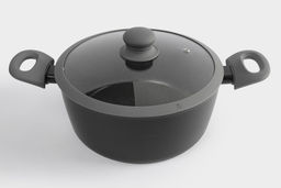 Кастрюля, 24 см, 3,9 л, с крышкой, с покрытием, алюминий, серо-черная, Robust - Anna lafarg фото 4