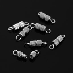 Цена за 2 шт. Замок винтовой 7×3 мм, 10 шт. цвет серебро