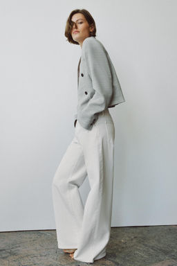 BLAZER CROPPED ZW COLLECTION LIMITED EDITION / Gris claro