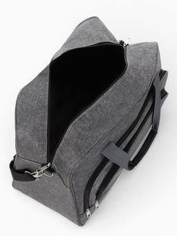 Сумка дорожная, 2 кармана, длинный ремень, 53×23×34 см, серая