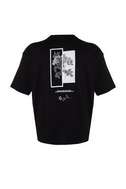 TRENDYOL MAN Siyah Buyuk Beden Oversize/Genis Kesim Rahat Cicek Bask?l? %100 Pamuklu T-Shirt TMNSS23TS00136 - Trendyolmilla фото 14