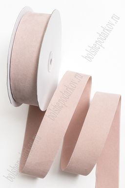 Лента замшевая двусторонняя 4 см*20 ярд (SF-7252) пепельно-розовый №66