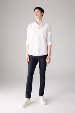 Chino Kanvas Pantolon Slim Fit Dar Kesim Cepli Dar Paca - Defacto фото 6