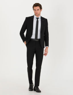 Черные зауженные брюки из ткани