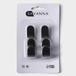 Крючки самоклеящиеся SAVANNA Black Loft, 4 шт., металл, 2.8×5.5×1.8 см, чёрные